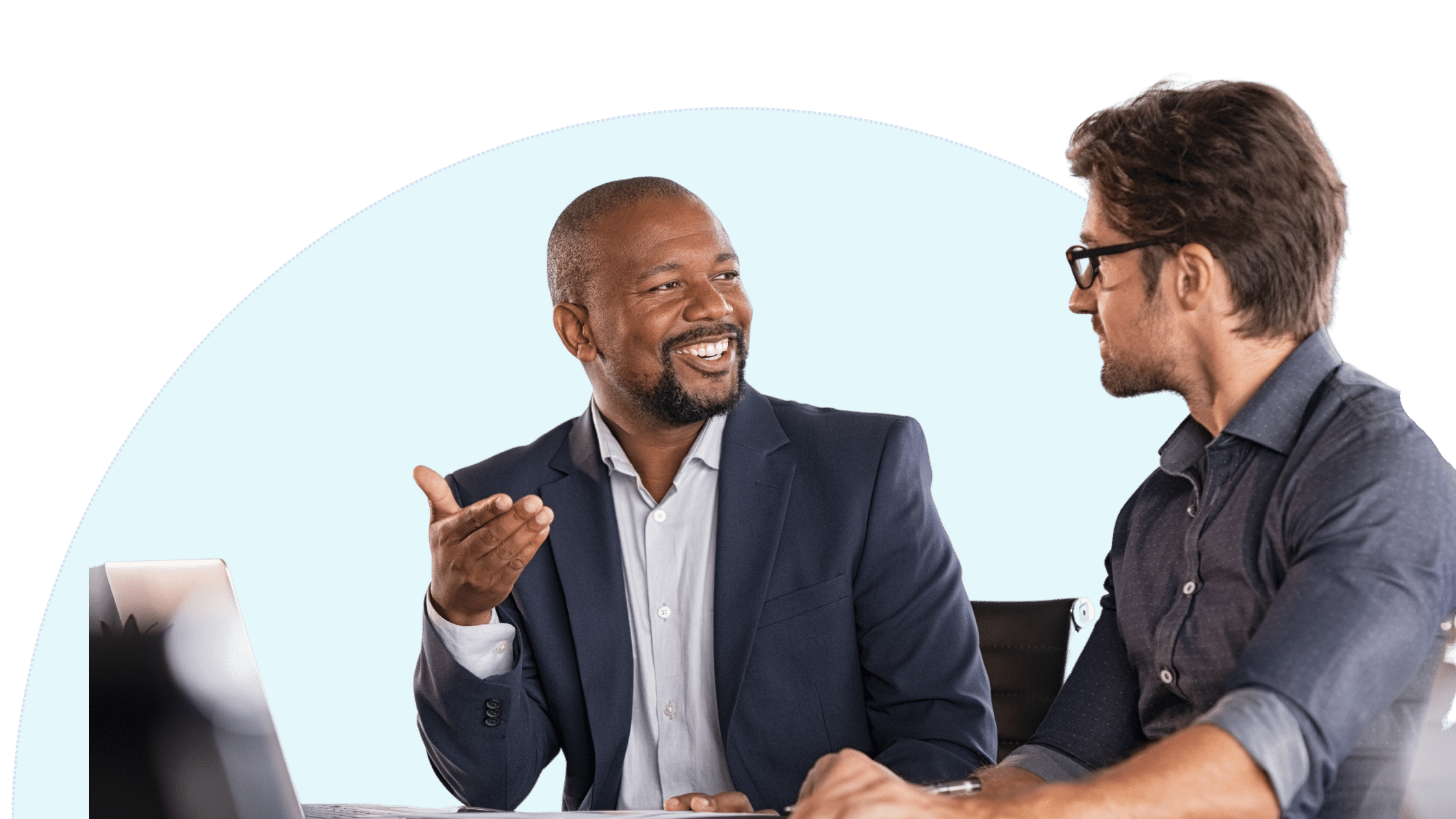 two business men having a conversation